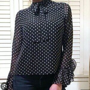Black and White Polka Dot Blouse